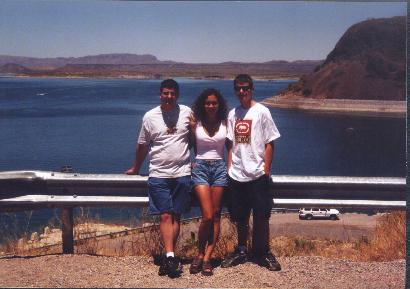 JB, Shea, and me in front of Elephant Butte Lake